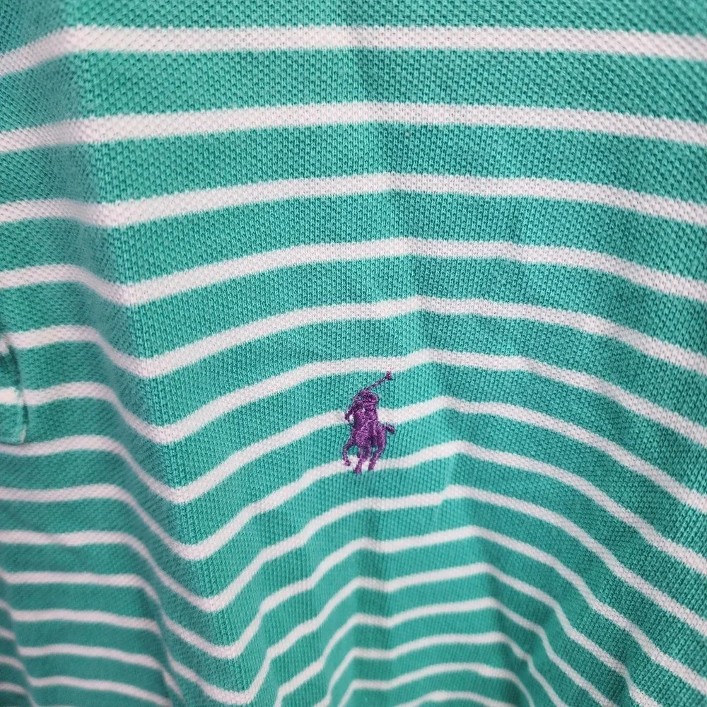 Polo Ralph Lauren Shirt Mens XXL Teal‎ And White Stripes